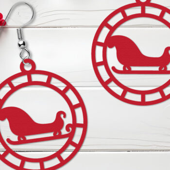 Intra απο ξύλο plywood 3mm-4mm πάχος Χριστουγεννιάτικο Σκουλαρίκι με  Δίασταση 3x3 cm INTRAFABR-108266921 - Image 5