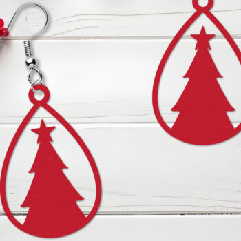 Intra απο ξύλο plywood 3mm-4mm πάχος Χριστουγεννιάτικο Σκουλαρίκι με  Δίασταση 3x3 cm INTRAFABR-108266921 - Image 6