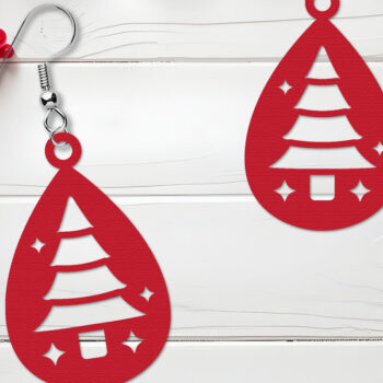 Intra απο ξύλο plywood 3mm-4mm πάχος Χριστουγεννιάτικο Σκουλαρίκι με  Δίασταση 3x3 cm INTRAFABR-108266921 - Image 7