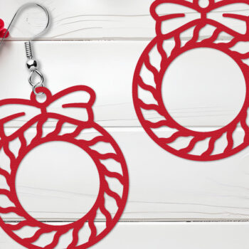 Intra απο ξύλο plywood 3mm-4mm πάχος Χριστουγεννιάτικο Σκουλαρίκι με  Δίασταση 3x3 cm INTRAFABR-108266921 - Image 9