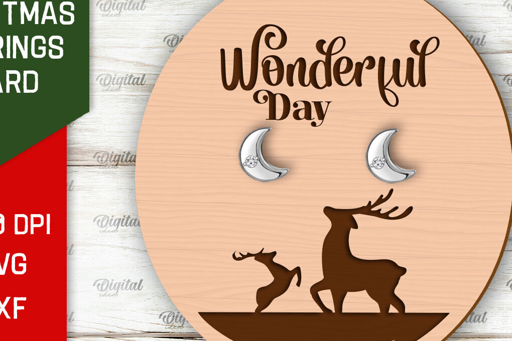 Intra απο ξύλο plywood 3mm-4mm πάχος Χριστουγεννιάτικα Σκουλαρίκια Κάρτα με λέιζερ Δίασταση 3x3 cm INTRAFABR-104869192