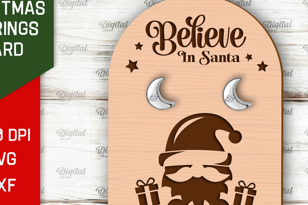 Intra απο ξύλο plywood 3mm-4mm πάχος Χριστουγεννιάτικα Σκουλαρίκια Κάρτα με λέιζερ Δίασταση 3x3 cm INTRAFABR-104869224