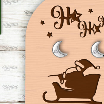 Intra απο ξύλο plywood 3mm-4mm πάχος Χριστουγεννιάτικα Σκουλαρίκια Κάρτες  Δίασταση 3x3 cm INTRAFABR-104870772 - Image 9