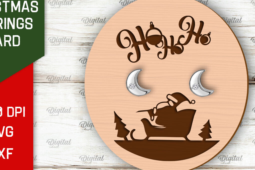 Intra απο ξύλο plywood 3mm-4mm πάχος Χριστουγεννιάτικα Σκουλαρίκια Κάρτες  Δίασταση 3x3 cm INTRAFABR-104870772 - Image 11