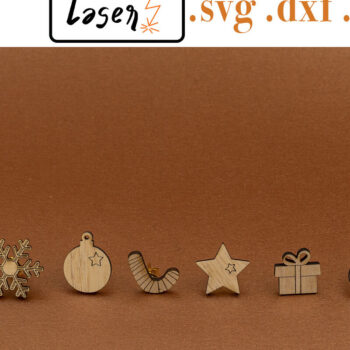 Intra απο ξύλο plywood 3mm-4mm πάχος Χριστουγεννιάτικων Σκουλαρίκια για κόφτη λέιζερ Δίασταση 3x3 cm INTRAFABR-53886273 - Image 1