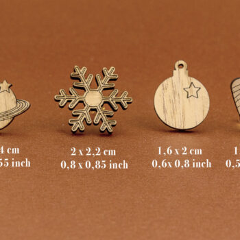 Intra απο ξύλο plywood 3mm-4mm πάχος Χριστουγεννιάτικων Σκουλαρίκια για κόφτη λέιζερ Δίασταση 3x3 cm INTRAFABR-53886273 - Image 4
