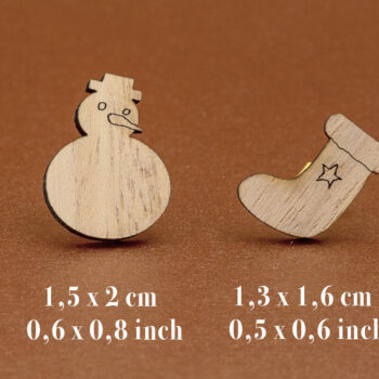 Intra απο ξύλο plywood 3mm-4mm πάχος Χριστουγεννιάτικων Σκουλαρίκια για κόφτη λέιζερ Δίασταση 3x3 cm INTRAFABR-53886273 - Image 5