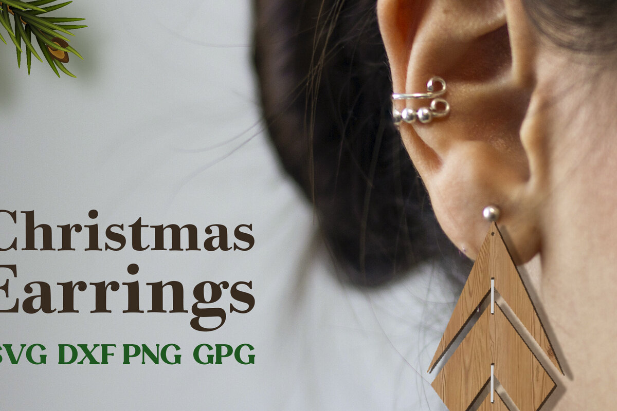 Intra απο ξύλο plywood 3mm-4mm πάχος Χριστουγεννιάτικα σκουλαρίκια λέιζερ Δίασταση 3x3 cm INTRAFABR-80961950