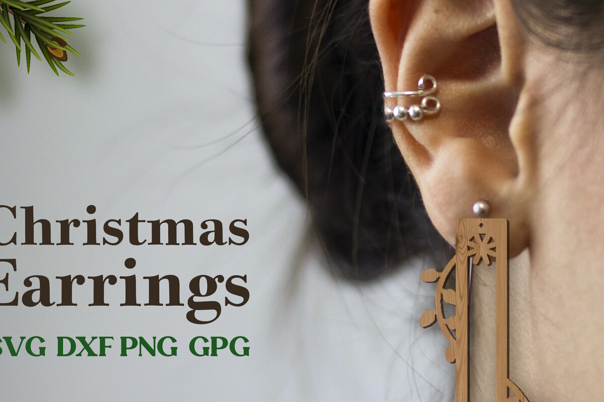 Intra απο ξύλο plywood 3mm-4mm πάχος Χριστουγεννιάτικα σκουλαρίκια λέιζερ Δίασταση 3x3 cm INTRAFABR-80961998