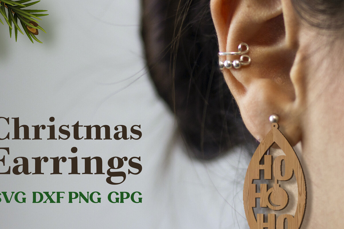 Intra απο ξύλο plywood 3mm-4mm πάχος Χριστουγεννιάτικα σκουλαρίκια λέιζερ Δίασταση 3x3 cm INTRAFABR-80962013