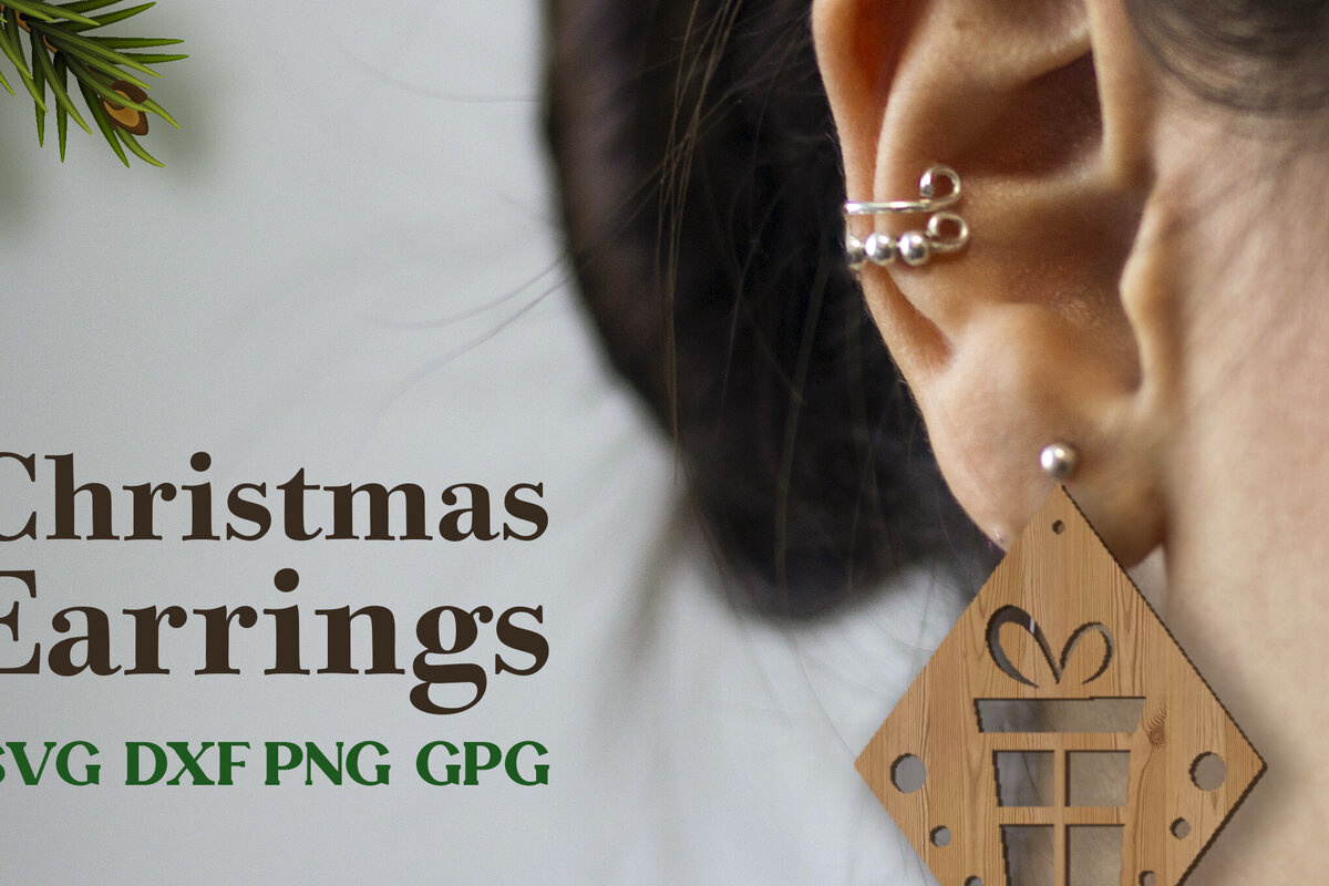 Intra απο ξύλο plywood 3mm-4mm πάχος Χριστουγεννιάτικα σκουλαρίκια λέιζερ Δίασταση 3x3 cm INTRAFABR-80962101