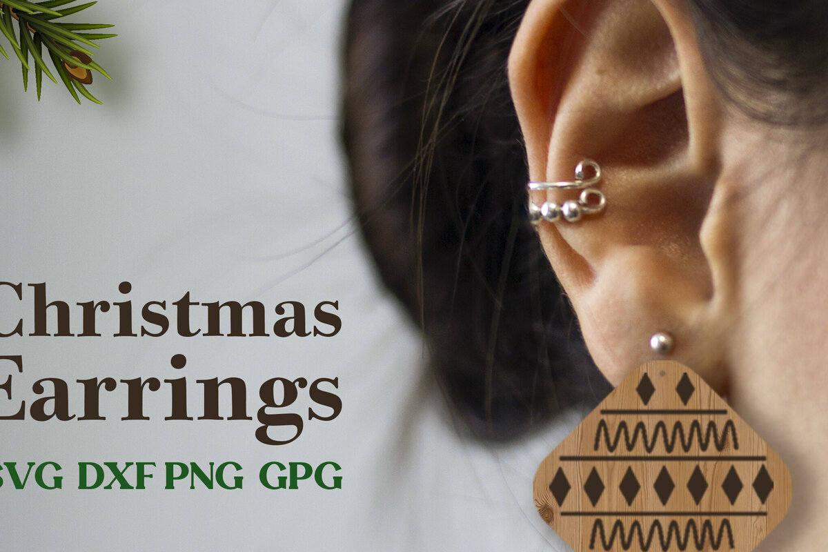 Intra απο ξύλο plywood 3mm-4mm πάχος Χριστουγεννιάτικα σκουλαρίκια λέιζερ Δίασταση 3x3 cm INTRAFABR-80962116