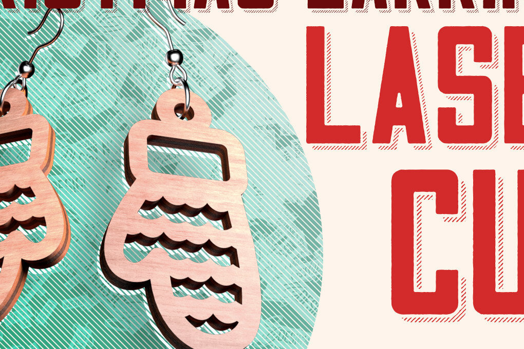 Intra απο ξύλο plywood 3mm-4mm πάχος Χριστουγεννιάτικα Σκουλαρίκια Δίασταση 3x3 cm INTRAFABR-76437329