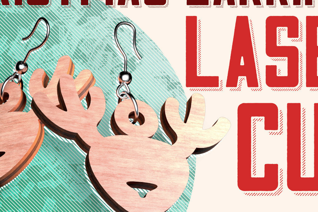 Intra απο ξύλο plywood 3mm-4mm πάχος Χριστουγεννιάτικα Σκουλαρίκια Δίασταση 3x3 cm INTRAFABR-76436960