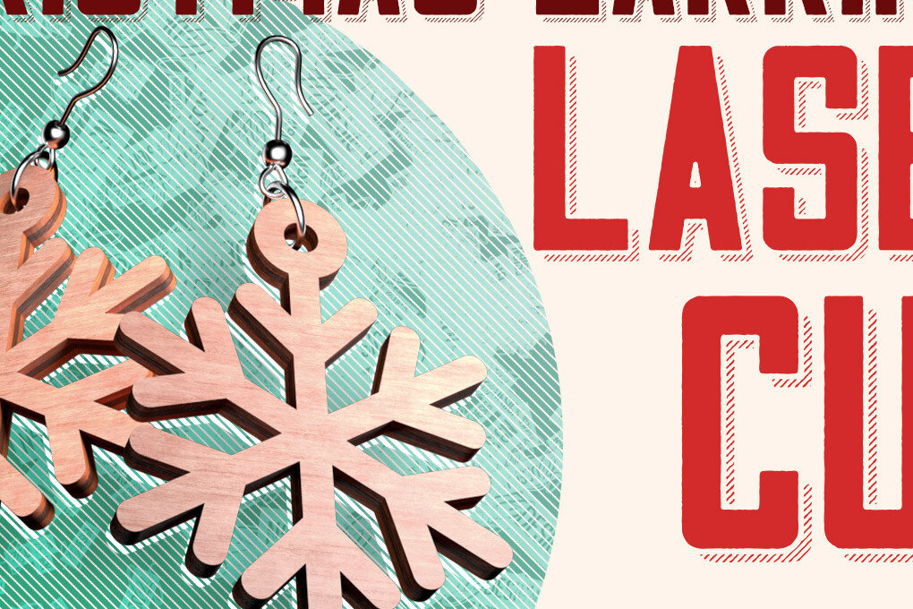 Intra απο ξύλο plywood 3mm-4mm πάχος Χριστουγεννιάτικα Σκουλαρίκια Δίασταση 3x3 cm INTRAFABR-76437030