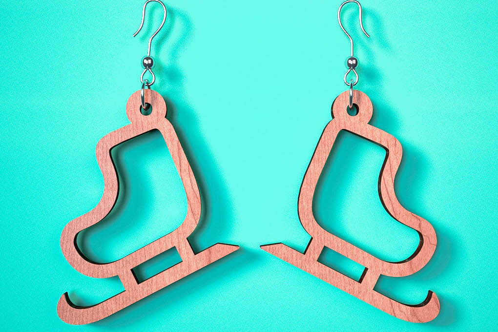 Intra απο ξύλο plywood 3mm-4mm πάχος Χριστουγεννιάτικα Σκουλαρίκια | Λέιζερ Δίασταση 3x3 cm INTRAFABR-75101771