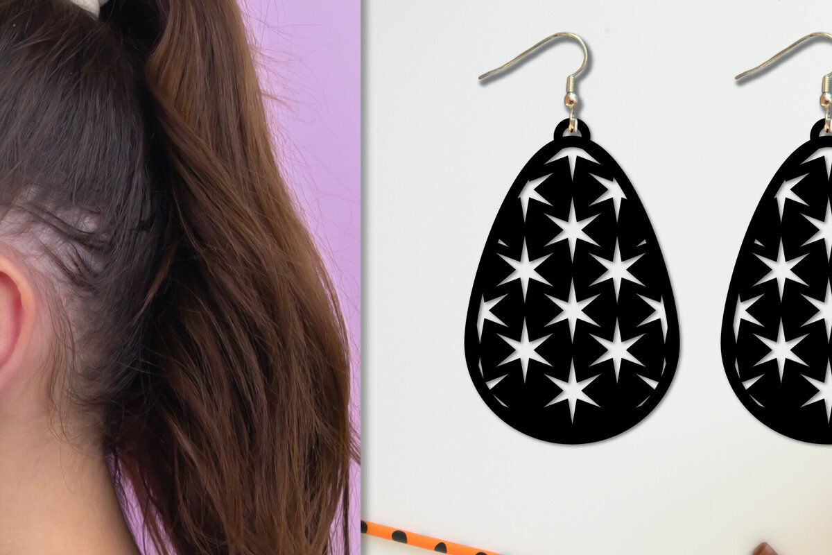 Intra απο ξύλο plywood 3mm-4mm πάχος Χριστουγεννιάτικα σκουλαρίκια Δίασταση 3x3 cm INTRAFABR-79183504