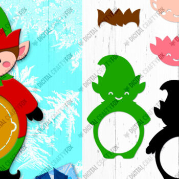 Intra απο ξύλο plywood 3mm-4mm πάχος Christmas Elf Candy Dome, τρισδιάστατα Χριστούγεννα Δίασταση 13x13 cm INTRAFABR-79991878 - Image 2