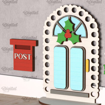 Intra απο ξύλο plywood 3mm-4mm πάχος Χριστουγεννιάτικο πόρτας ξωτικού Δίασταση 15x15 cm INTRAFABR-104363991 - Image 1