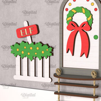 Intra απο ξύλο plywood 3mm-4mm πάχος Χριστουγεννιάτικο πόρτας ξωτικού Δίασταση 15x15 cm INTRAFABR-104364123 - Image 1