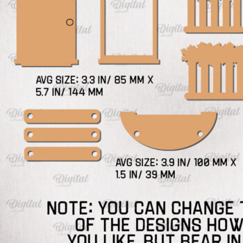 Intra απο ξύλο plywood 3mm-4mm πάχος Χριστουγεννιάτικο πόρτας ξωτικού Δίασταση 15x15 cm INTRAFABR-104364123 - Image 2