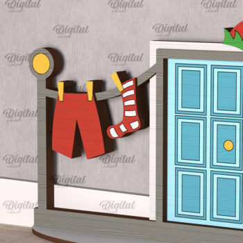 Intra απο ξύλο plywood 3mm-4mm πάχος Χριστουγεννιάτικο πόρτας ξωτικού Δίασταση 15x15 cm INTRAFABR-104364184 - Image 1