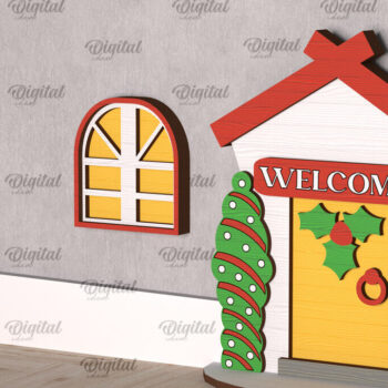 Intra απο ξύλο plywood 3mm-4mm πάχος Χριστουγεννιάτικο πόρτας ξωτικού Δίασταση 15x15 cm INTRAFABR-104364218 - Image 1