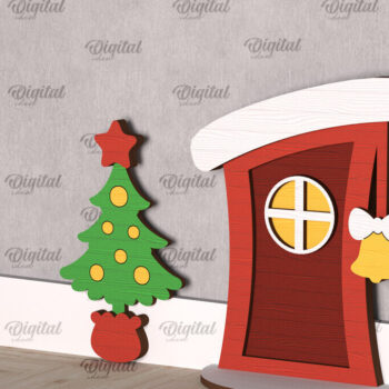 Intra απο ξύλο plywood 3mm-4mm πάχος Χριστουγεννιάτικο πόρτας ξωτικού Δίασταση 15x15 cm INTRAFABR-104364307 - Image 1