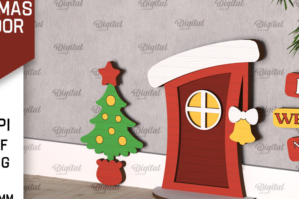 Intra απο ξύλο plywood 3mm-4mm πάχος Χριστουγεννιάτικο πόρτας ξωτικού Δίασταση 15x15 cm INTRAFABR-104364307