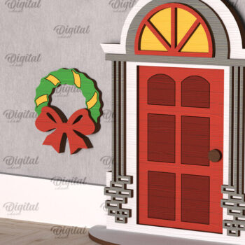 Intra απο ξύλο plywood 3mm-4mm πάχος Χριστουγεννιάτικο πόρτας ξωτικού Δίασταση 15x15 cm INTRAFABR-104363947 - Image 1