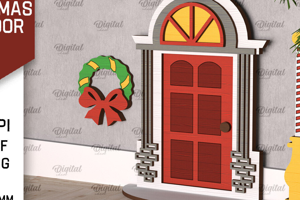 Intra απο ξύλο plywood 3mm-4mm πάχος Χριστουγεννιάτικο πόρτας ξωτικού Δίασταση 15x15 cm INTRAFABR-104363947