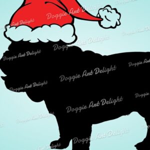 Intra απο ξύλο plywood 3mm-4mm πάχος Χριστουγεννιάτικο αγγλικό μπουλντόγκ με καπέλο Santa Δίασταση 15x15 cm INTRAFABR-83108607