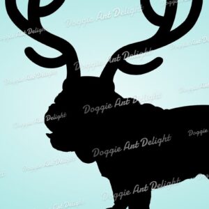 Intra απο ξύλο plywood 3mm-4mm πάχος Χριστουγεννιάτικο αγγλικό μπουλντόγκ Τάρανδος Δίασταση 15x15 cm INTRAFABR-82850771