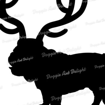 Intra απο ξύλο plywood 3mm-4mm πάχος Χριστουγεννιάτικο αγγλικό μπουλντόγκ Τάρανδος Δίασταση 15x15 cm INTRAFABR-82850771 - Image 2