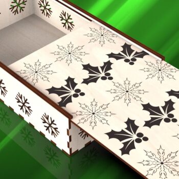 Intra απο ξύλο plywood 3mm-4mm πάχος Χριστουγεννιάτικο χαραγμένο συρόμενο κουτί Δίασταση 15x15 cm INTRAFABR-109675672 - Image 1