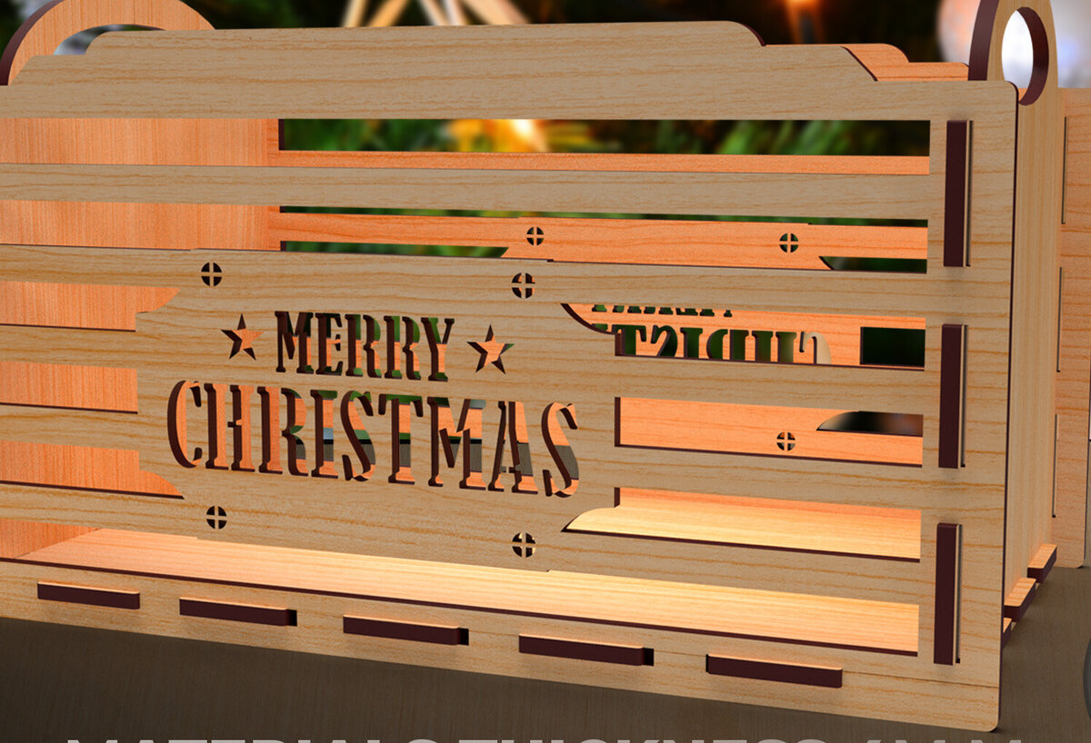 Intra απο ξύλο plywood 3mm-4mm πάχος Christmas EVE BOX 01 Δίασταση 15x15 cm INTRAFABR-85200354