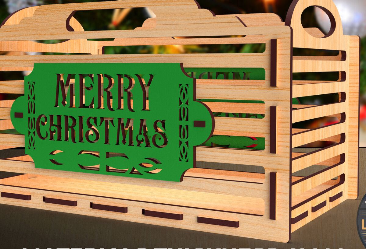 Intra απο ξύλο plywood 3mm-4mm πάχος Christmas EVE BOX 03 Δίασταση 15x15 cm INTRAFABR-85200488