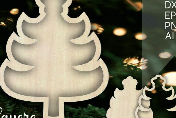 Intra απο ξύλο plywood 3mm-4mm πάχος με στολίδια παραμονής Χριστουγέννων Δίασταση 8x8 cm INTRAFABR-108065229