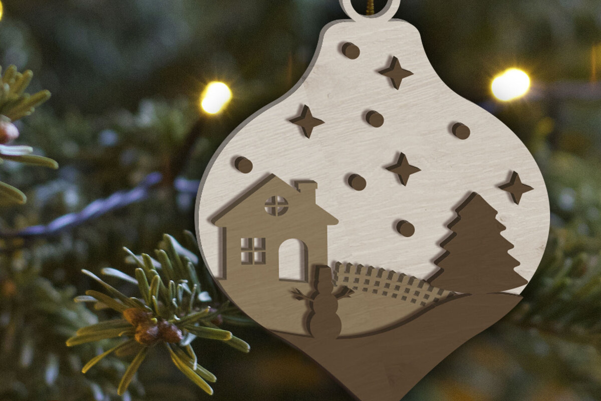 Intra απο ξύλο plywood 3mm-4mm πάχος Στολίδι παραμονής Χριστουγέννων, πρότυπο χειροτεχνίας Δίασταση 4x4 cm INTRAFABR-84617976