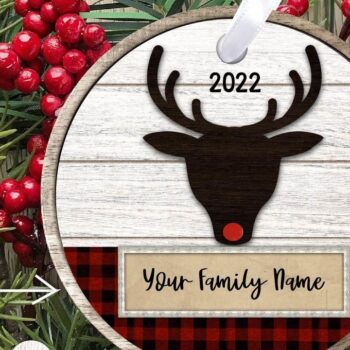 Intra απο ξύλο plywood 3mm-4mm πάχος Χριστουγεννιάτικο οικογενειακό στολίδι. Χριστουγεννιάτικη Ορν Δίασταση 6x6 cm INTRAFABR-39273528 - Image 1