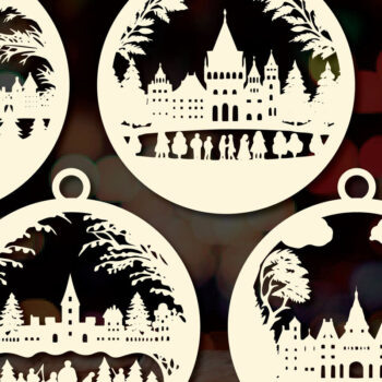 Intra απο ξύλο plywood 3mm-4mm πάχος Χριστουγεννιάτικο Οικογενειακό Στολίδι Δίασταση 4x4 cm INTRAFABR-83682506 - Image 1