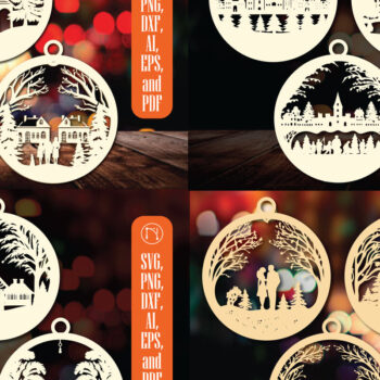 Intra απο ξύλο plywood 3mm-4mm πάχος Χριστουγεννιάτικο Οικογενειακό Στολίδι Δίασταση 4x4 cm INTRAFABR-83683609 - Image 1