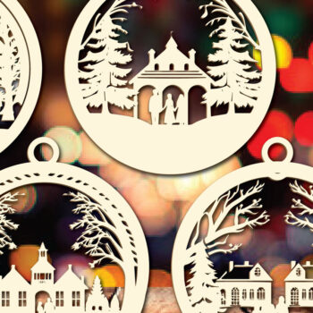 Intra απο ξύλο plywood 3mm-4mm πάχος Χριστουγεννιάτικο Οικογενειακό Στολίδι Δίασταση 4x4 cm INTRAFABR-83683609 - Image 2