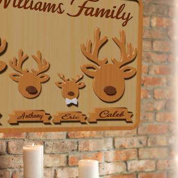 Intra απο ξύλο plywood 3mm-4mm πάχος Χριστουγεννιάτικο οικογενειακό σημάδι κοπής με λέιζερ Δίασταση 15x15 cm INTRAFABR-79220986 - Image 1