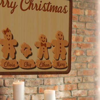 Intra απο ξύλο plywood 3mm-4mm πάχος Χριστουγεννιάτικο οικογενειακό σημάδι κοπής με λέιζερ Δίασταση 15x15 cm INTRAFABR-79220928 - Image 1