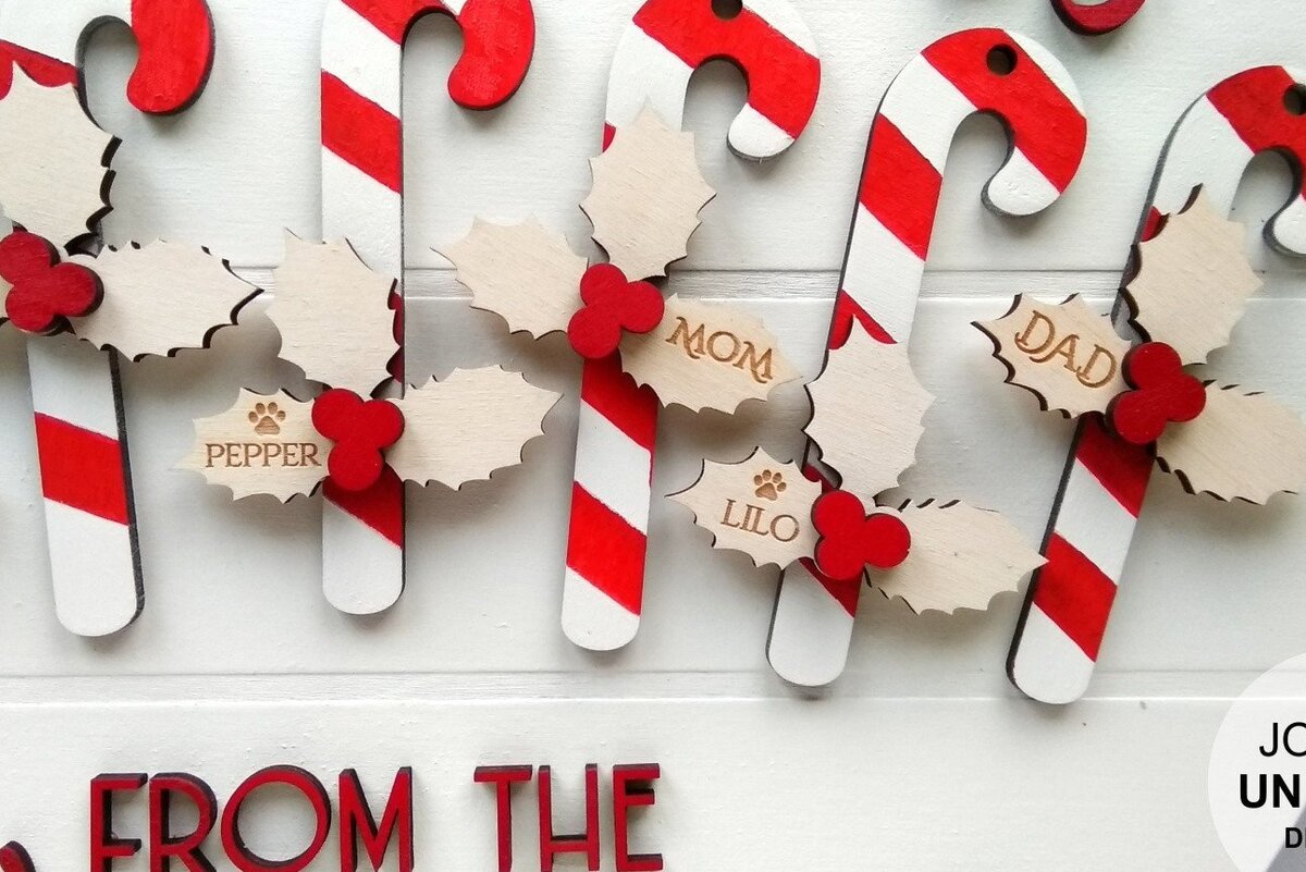Intra απο ξύλο plywood 3mm-4mm πάχος περικοπής Family Sign Χριστουγέννων Δίασταση 30x30 cm INTRAFABR-32800598 - Image 4