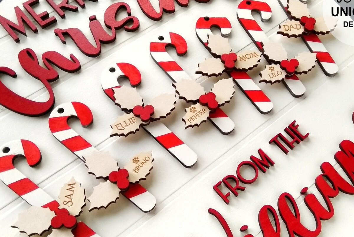 Intra απο ξύλο plywood 3mm-4mm πάχος περικοπής Family Sign Χριστουγέννων Δίασταση 30x30 cm INTRAFABR-32800598 - Image 7