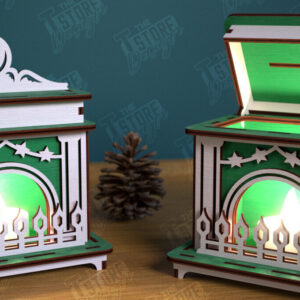 Intra απο ξύλο plywood 3mm-4mm πάχος Χριστουγεννιάτικο Τζάκι Κηροπήγιο | CNC Δίασταση 15x15 cm INTRAFABR-106604309