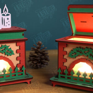 Intra απο ξύλο plywood 3mm-4mm πάχος Χριστουγεννιάτικο Τζάκι Κηροπήγιο | CNC Δίασταση 15x15 cm INTRAFABR-106604318