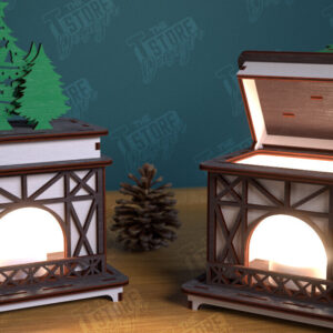 Intra απο ξύλο plywood 3mm-4mm πάχος Χριστουγεννιάτικο Τζάκι Κηροπήγιο | CNC Δίασταση 15x15 cm INTRAFABR-106604325